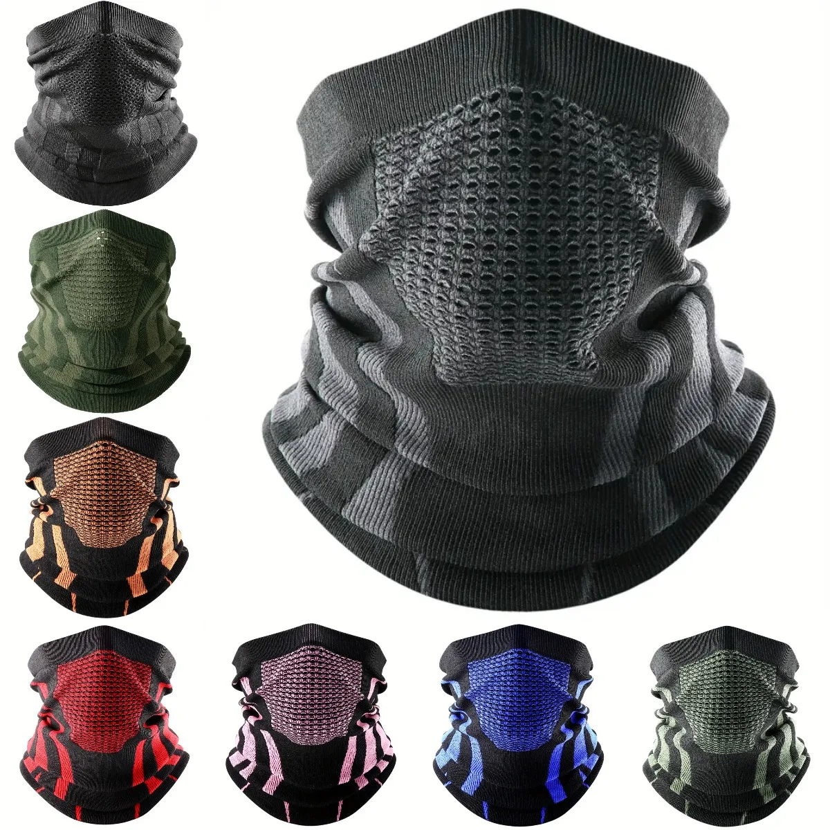 Sports Mask Breathable - สีฤดูหนาวBreathableสบายความร้อนถักผ้าพันคอใบหน้าฝาครอบคออุ่นจักรยานขี่จักรยานสกีผ้าพันคอผ้าพันคอเดินป่าหน้ากาก