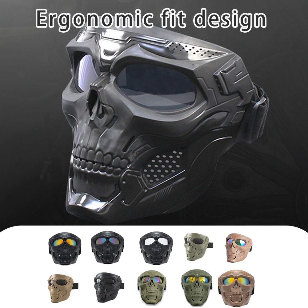Mask Lanyard Adjustable - Creative Skull หน้ากากขี่รถจักรยานยนต์ Retro Harley หน้ากากกันฝุ่นหน้ากากใบหน้าแว่นตากลางแจ้งแถบยืดหยุ่นปรับได้