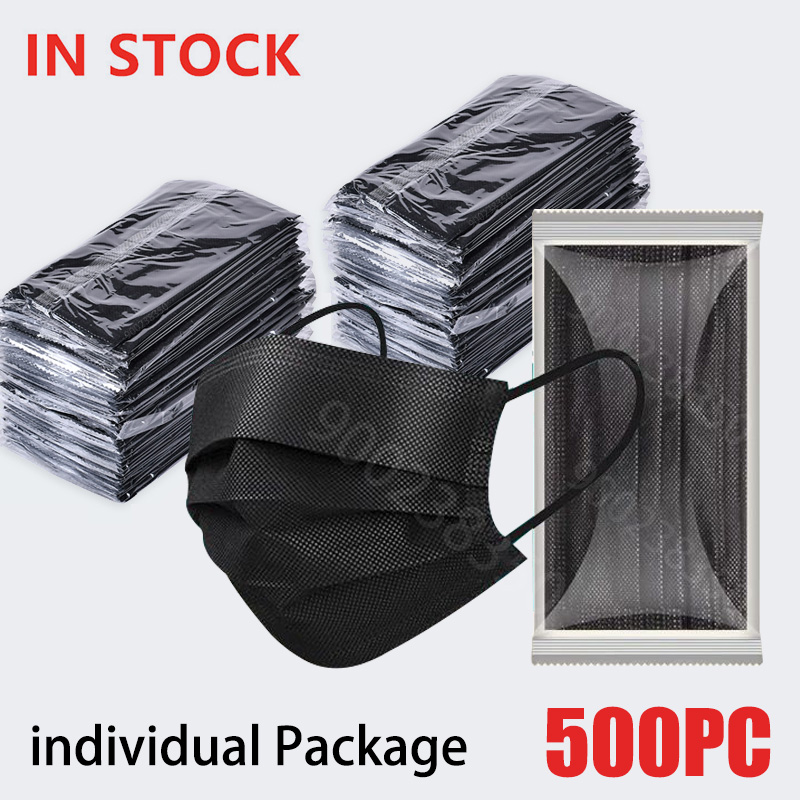 10-500 ชิ้นผู้ใหญ่หน้ากากทิ้งแ - Black Face Mask Pack บทวิจารณ์และราคา