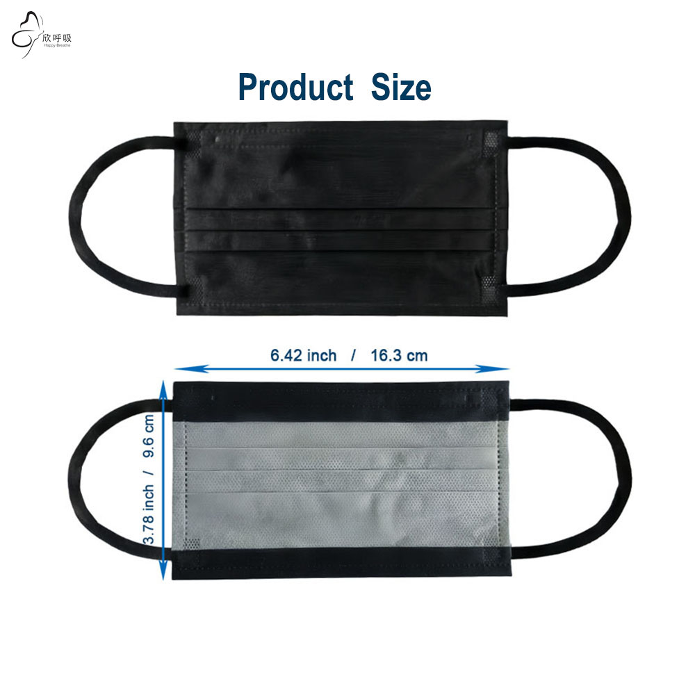 แฮปปี้ บรีธ 3 ชั้น หน้ากากอนาม - Black Face Mask Pack บทวิจารณ์และราคา